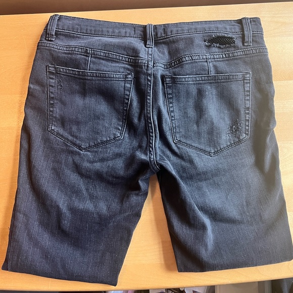 Free People black distressed fishnet jeans - Picture 6 of 11